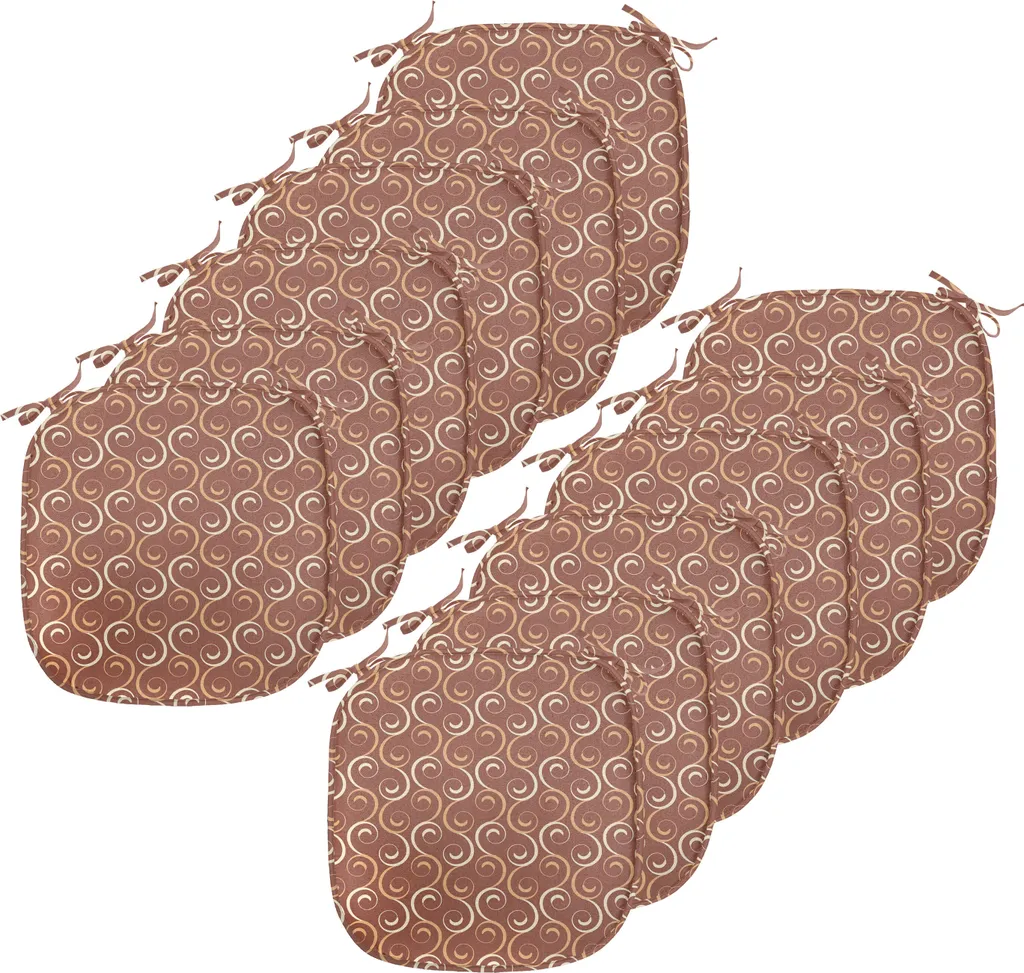 Galettes de Chaise de Cuisine avec Attaches Lot de 12 Coussins de Siège