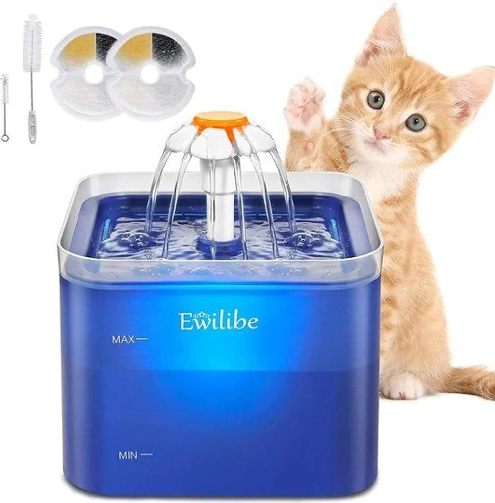 Fontaine à eau pour chat automatique - Source d'eau fraîche 24h/24