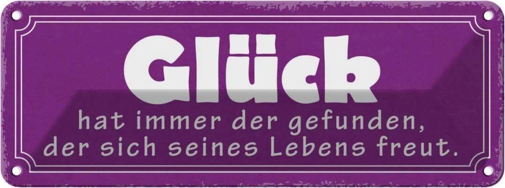 vianmo Blechschild 10x27 cm Glück hat immer der gefunden Spruch Zitat