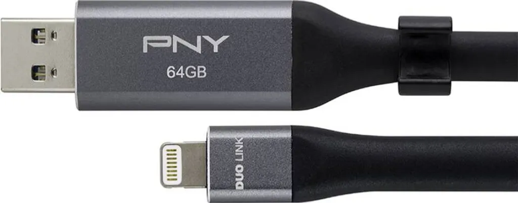 Clé USB 3.0 Duo Interface pour iPhone 64 Go PNY Noir - Transfert Rapide - 3