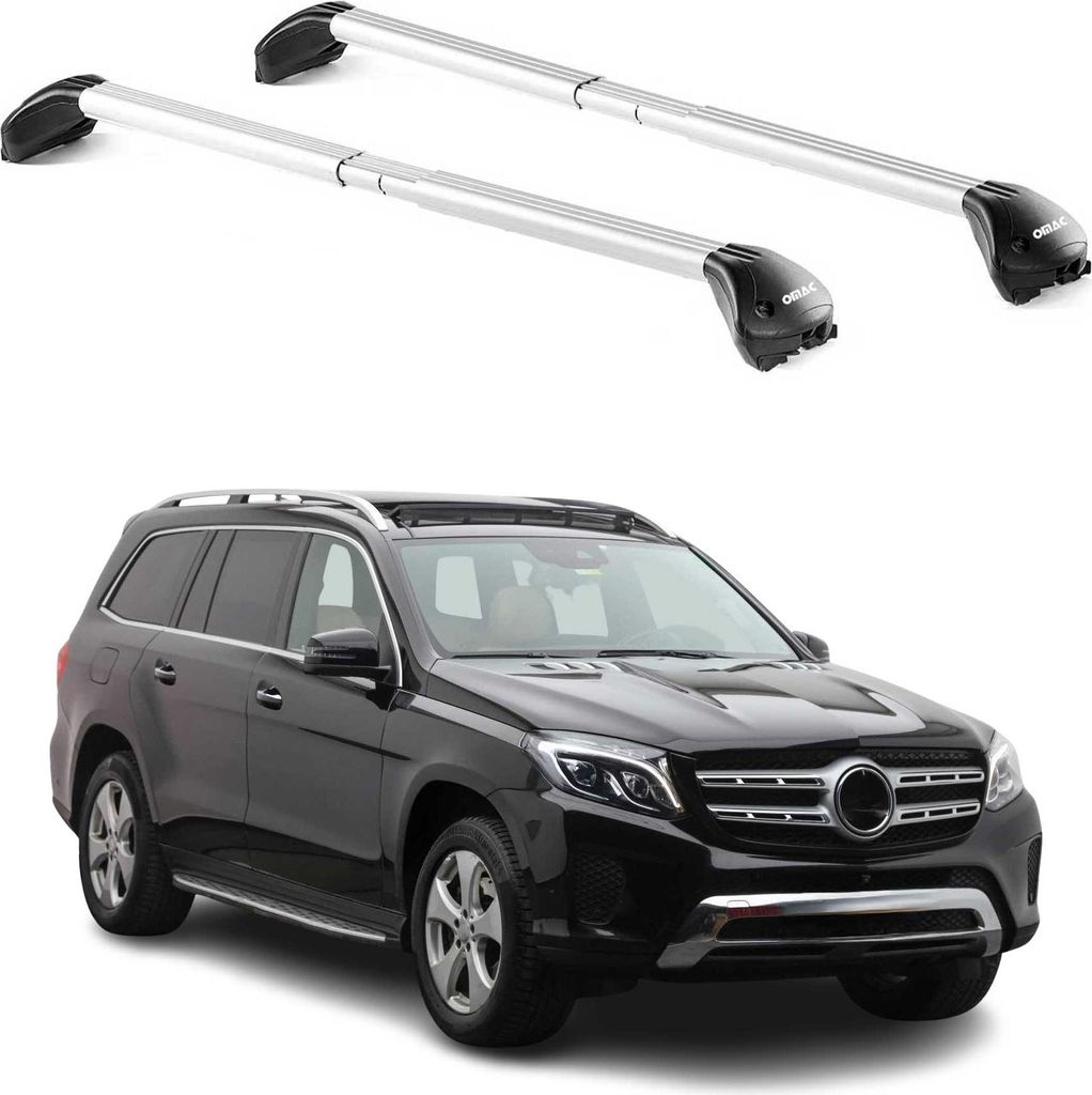 Dachträger Grundtäger für Mercedes GLS X166 2016-2019 100kg Alu Silber 2 tlg ABE