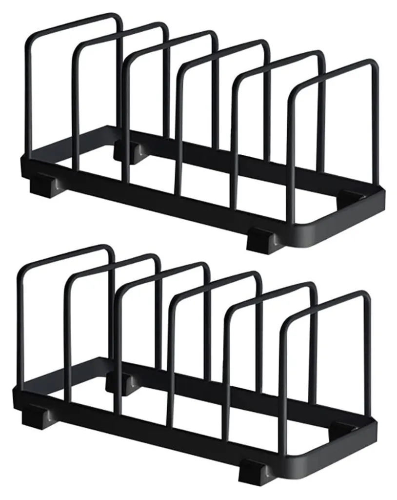 Rangement vaisselle vertical et porte-assiettes pour placard (2 pcs)
