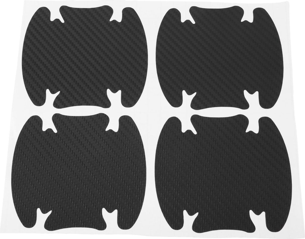 4 Stück Universal Auto Türgriff Schalenabdeckung Klebstoff Türschutz Türschale 3D Aufkleber Kratzschutz 93x91mm Carbonfaser Muster Schwarz PVC