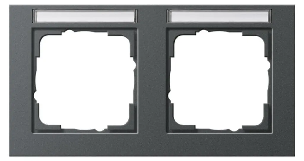 Cadre de finition pour 2 prises Gira 109223 horizontal anthracite mat