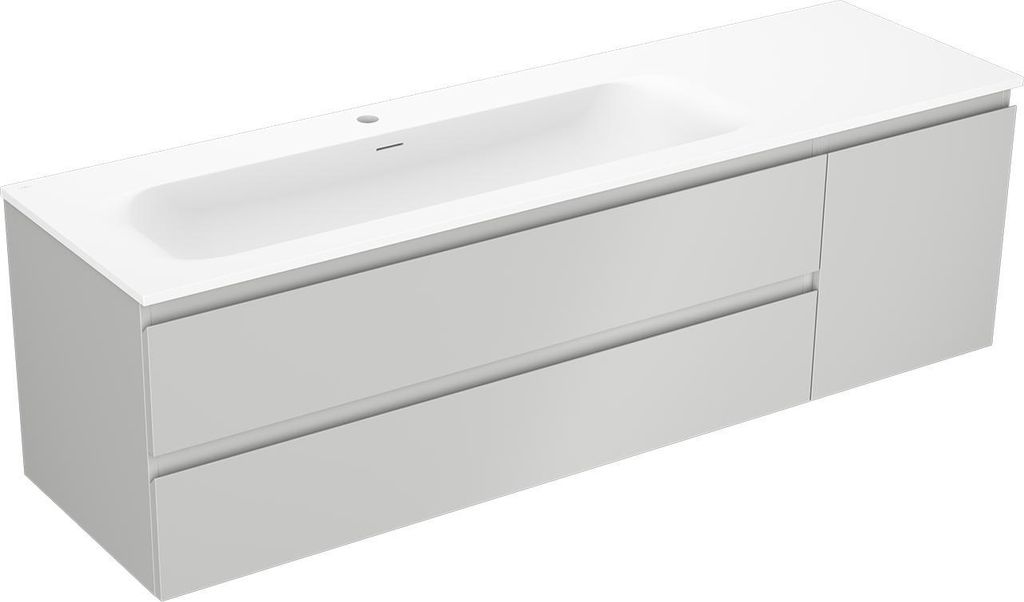 Mexen Orio Badezimmer-Unterschrank 90 cm mit Waschbecken Vela, 2 Schubladen, weiß glänzend - 91A10-09047-2-BFF00-W23M00