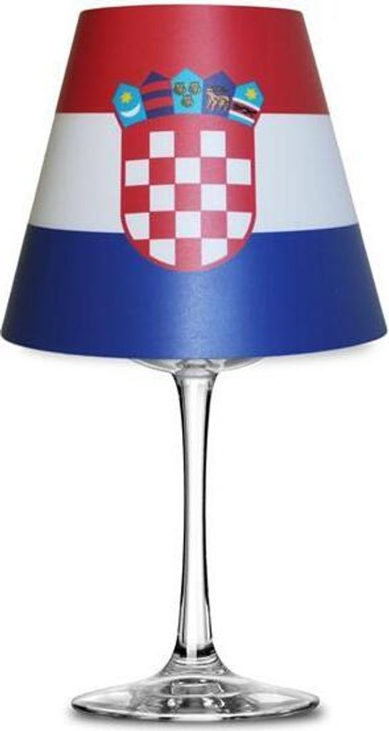 Lampenschirm Kroatien Länder Flaggen Weinglas Lampe Teelicht Tischdekoration