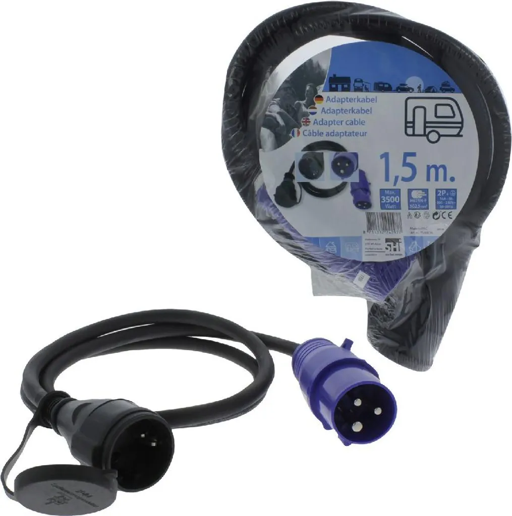 Adattatore CEE Professionale van der Meulen 1.5m 3x2.5mm Gomma H07RN-F