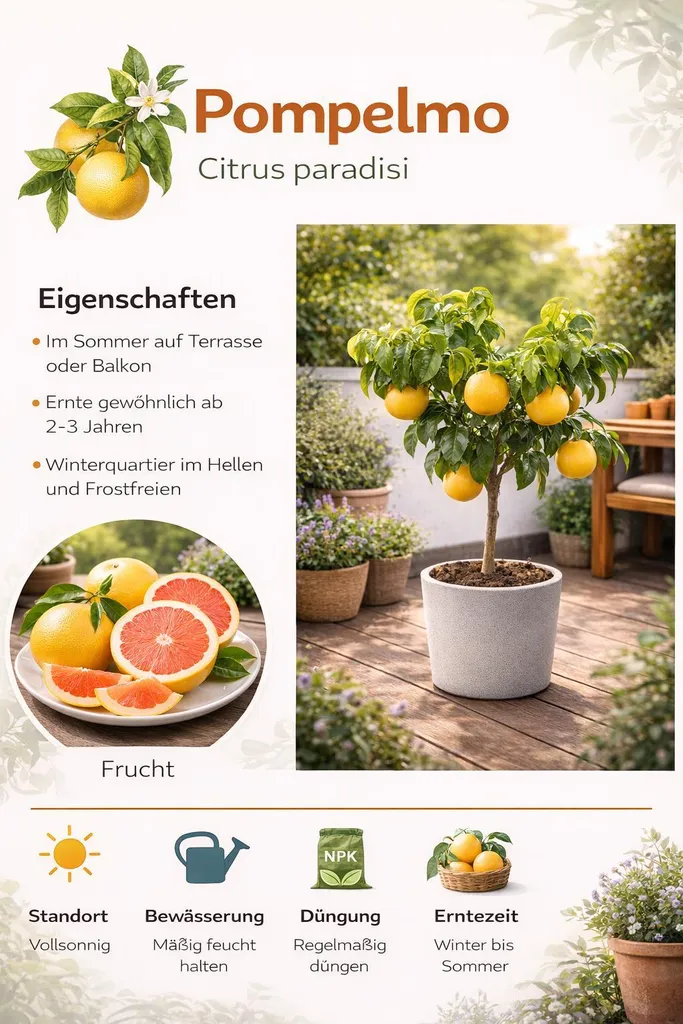 Pamplemoussier Citrus Paradisi robuste | Idéal pour climat tempéré - 2
