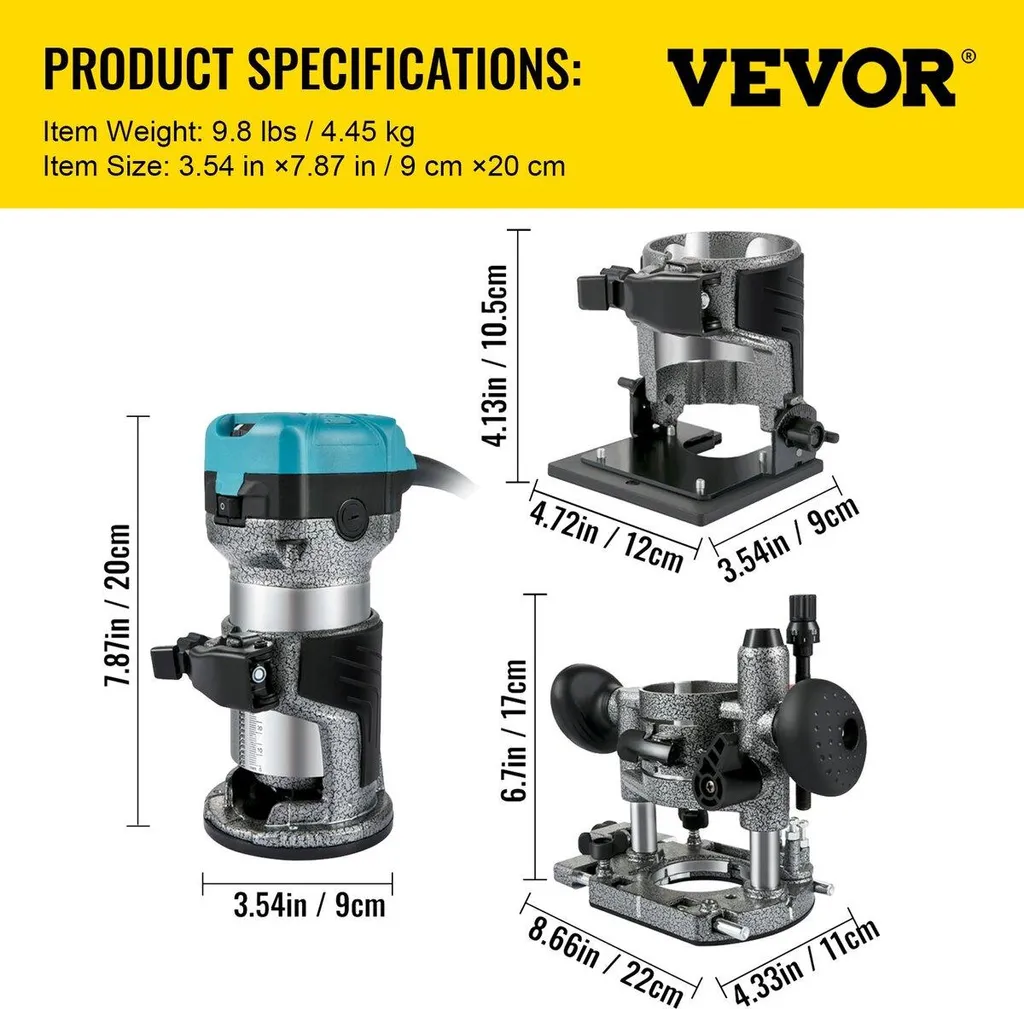 Outil à fraiser le bois 710W pour menuiserie avec base plongeante kit - 7