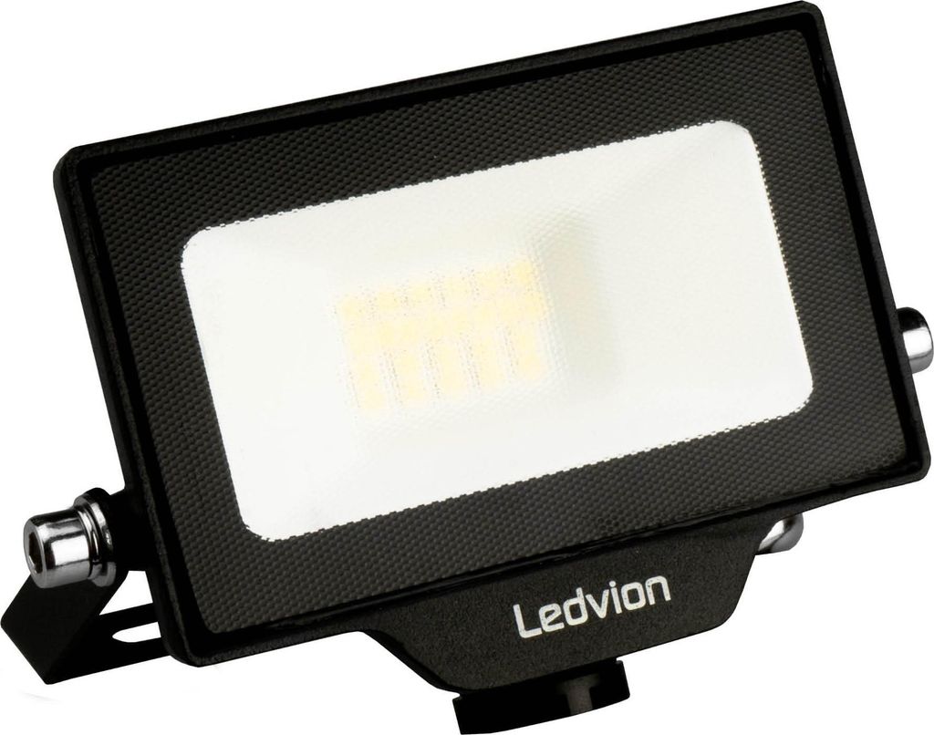 Ledvion - LED Flutlicht, Inkl. 0,5 m Kabel, 10 Watt, 4000K, 1100 Lumen, IP65 Wasserdicht, Inkl. Schnellanschluss