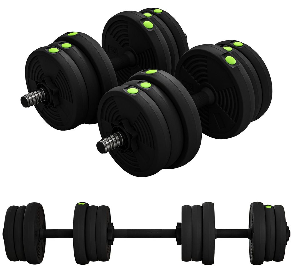SPORTNOW 2-in-1 Gewichtsset, verstelbare halterset van 20 Productafbeelding 