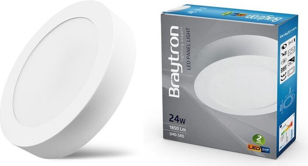 24W LED Deckenleuchte Neutralweiß 1850 Lumen Ø300 mm Aufputz Lampe Eckig Decke Beleuchtung inkl. Trafo