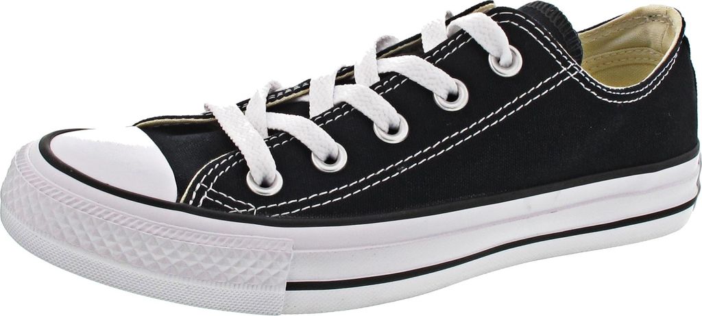 A single black Converse Chuck Taylor All Star sneaker is shown from a side-diagonal angle against a white background.