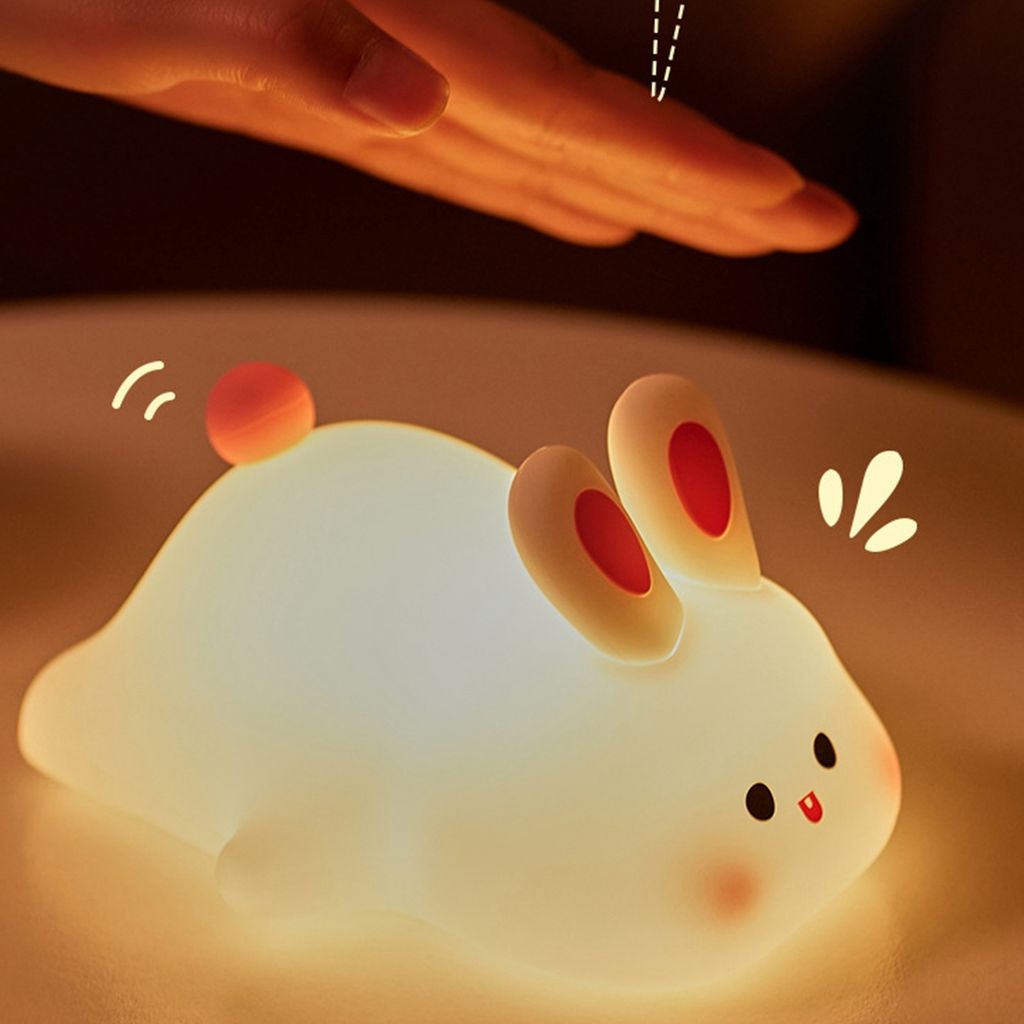 Silikon Hasen Lampe, Niedliches Cartoon Häschen Nachtlicht, Produktbild 9