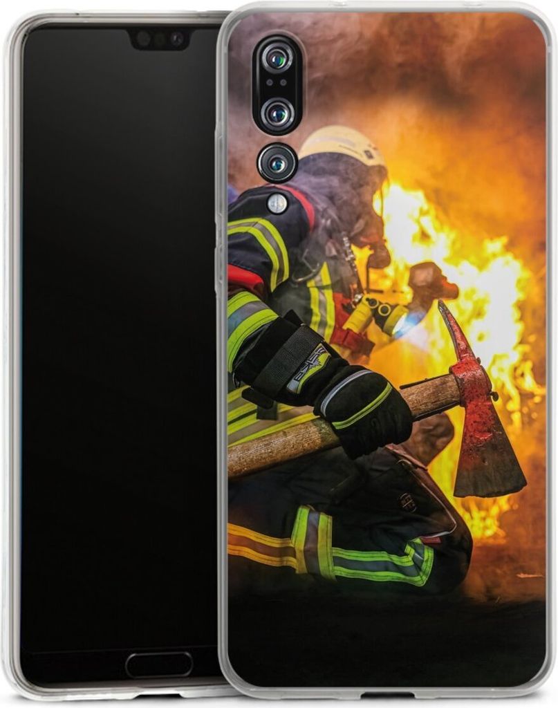 DeinDesign Handyhülle für Huawei P20 Pro Silikon Hülle Case Smartphone Schutzhülle Feuer Feuerwehr Lebensretter
