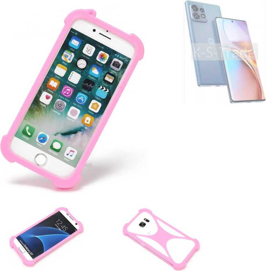 K-S-Trade Handy Hülle kompatibel mit Motorola Edge 40 Pro Schutz Hülle Bumper Silikon Schutz Hülle Cover Case Silikoncase Silikonbumper TPU