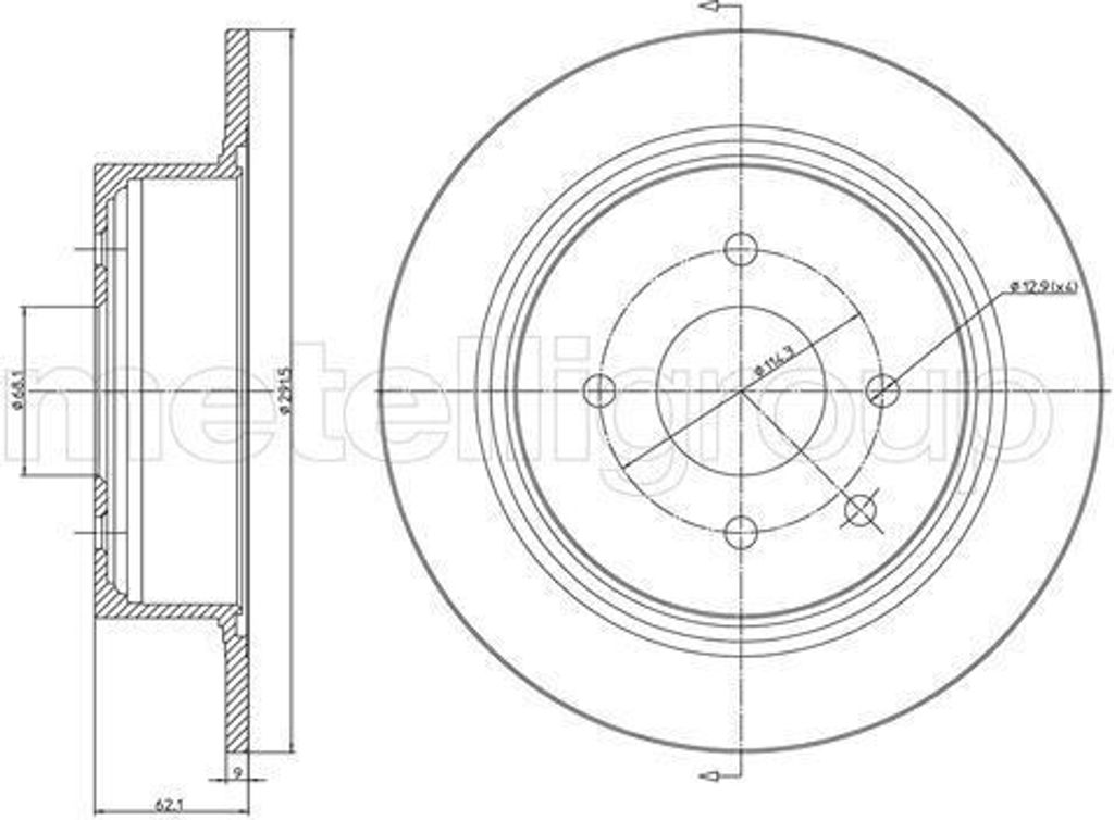 2x METELLI Bremsscheibe 23-1473C für NISSAN TIIDA Schrägheck CUBE (Z12) 62 0mm