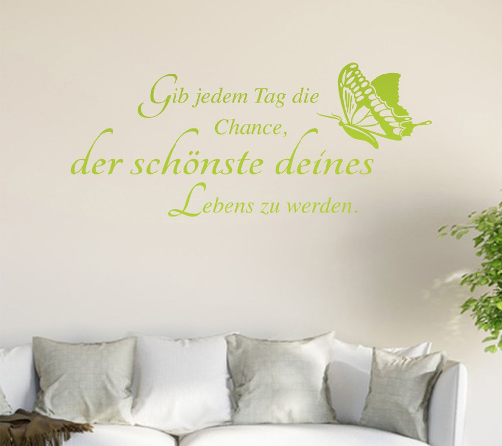 Gib jedem tag die Chance... Wandtattoo in 6 Größen - Wandaufkleber Wall Sticker - Dekoration, Küche, Wohnzimmer, Schlafzimmer, Badezimmer