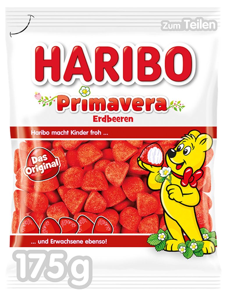 Haribo Primavera jahody pocukrované kousky pěnového cukru Obrázek produktu 
