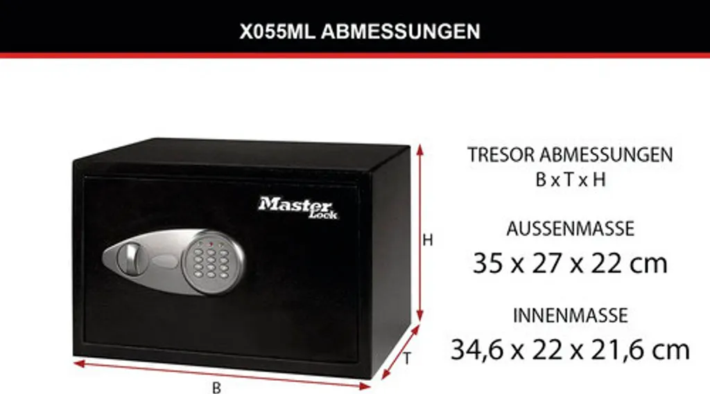 Coffre-fort numérique en acier Master Lock X055ML avec code ajustable - 7