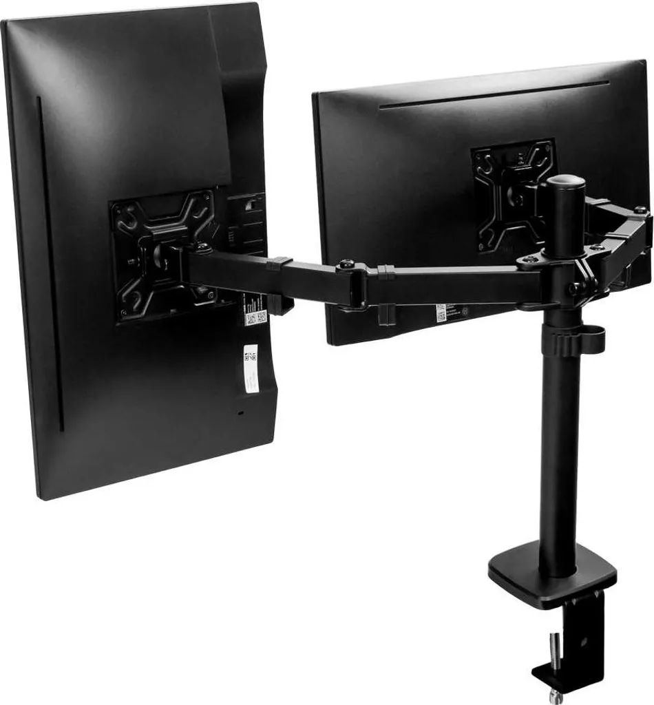 Libérez votre bureau : Support moniteur 2 bras noir pour PC et Mac - 14