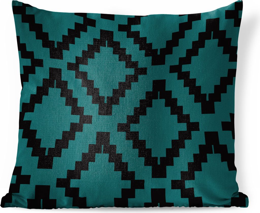 MuchoWow Zierkissen Sofakissen Wohnzimmer Dekokissen 40x40 cm Blöcke - Muster - Grün - Foto Kissen - Schlafzimmer Dekoration