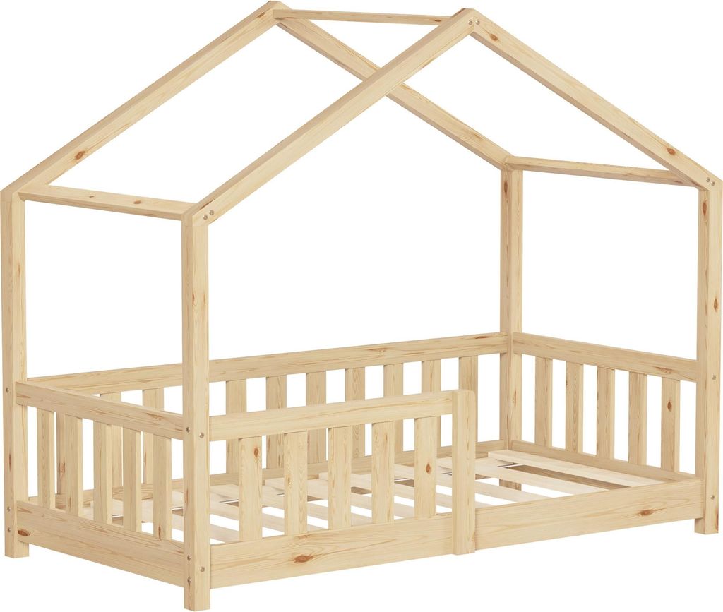 ML-Design łóżko dziecięce domek łóżko 70x140 cm naturalne, Zdjęcie produktu 
