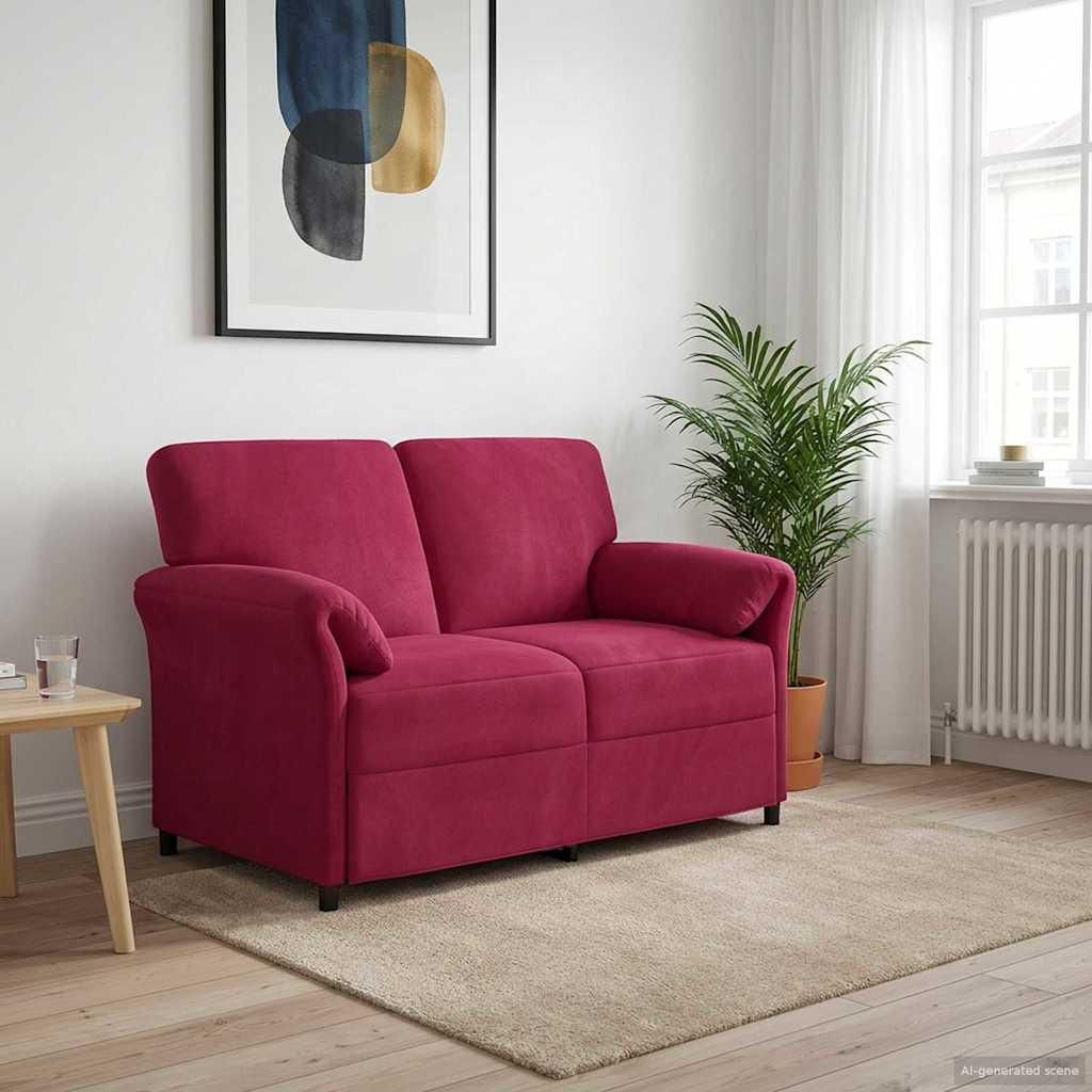 Möbel 2-Sitzer Sofa Weinrot 138 x 83 x 95 cm SamtKlassische Sofas - Klassische Sofas c7392