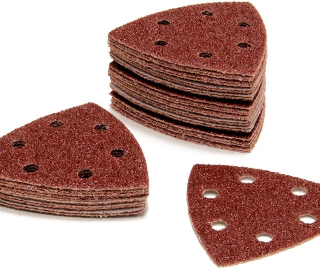 25 Stück Schleifdreiecke 90 x 90 x 90 mm | Körnung P80 | Schleifpapier für Deltaschleifer, vielseitig einsetzbar