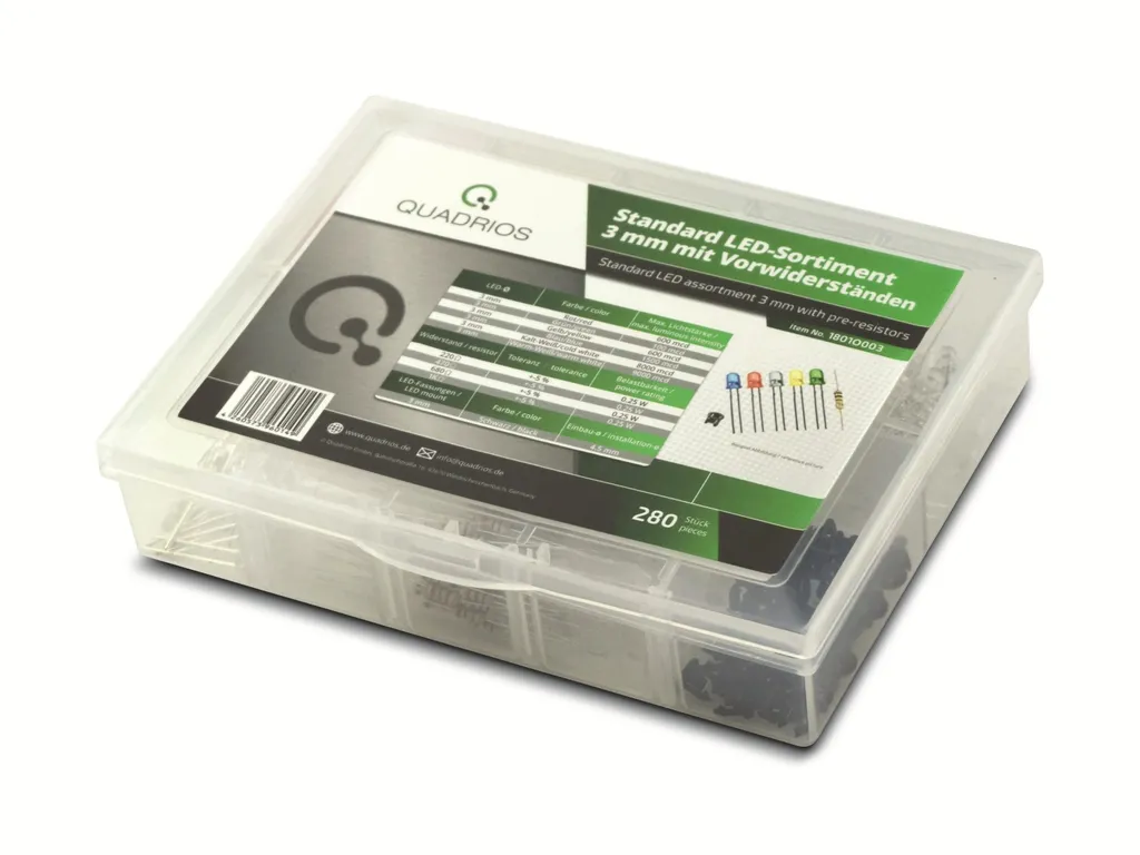 Kit Quadrios 1801O003: LED 3mm e Accessori per Design Elettronico