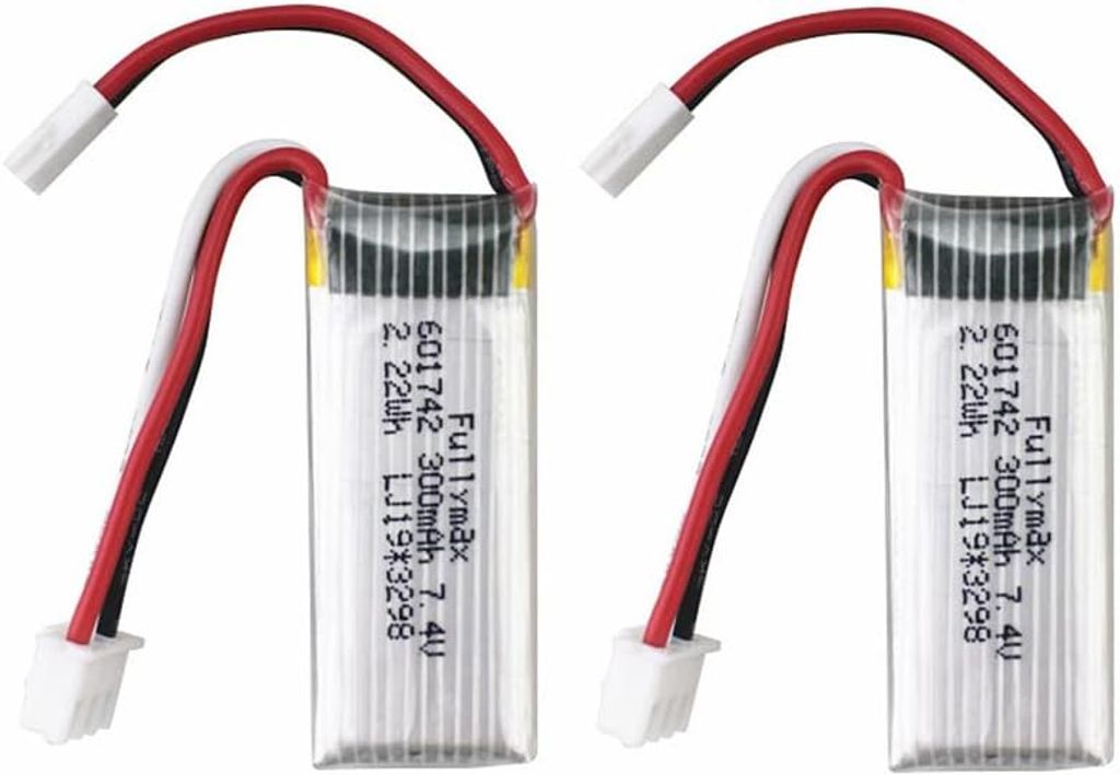 2 pezzi 7.4V 300mAh batteria al litio ad alta velocità per Immagine del prodotto 