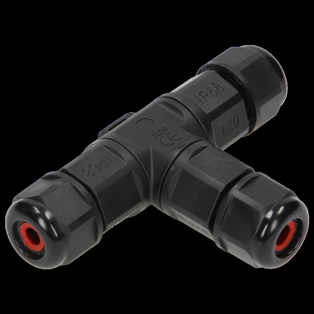 T-kusový káblový konektor IP68, 3x4mm, 450V/25A Obrázok produktu 