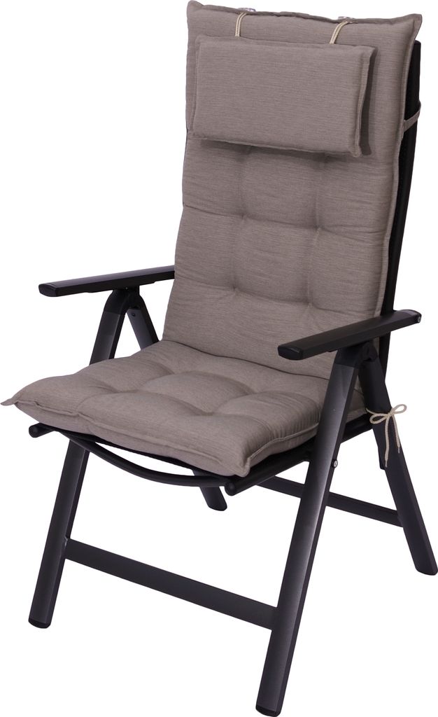A single high-back chair cushion set on a white background.