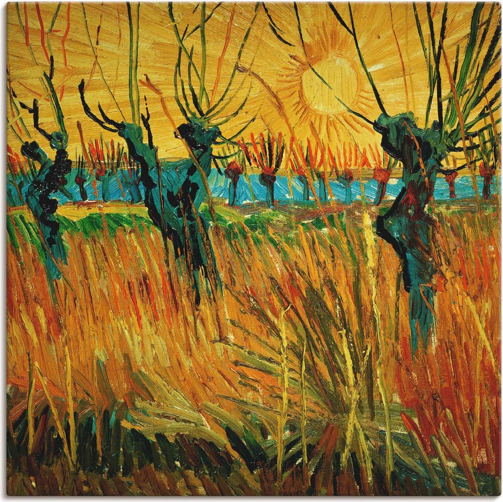 ARTland Leinwandbild Weiden bei Sonnenuntergang. 1888 Größe: 40x40 cm