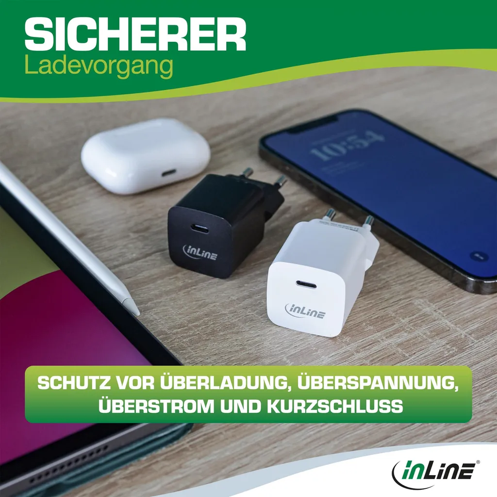 Chargeur USB-C 33W GaN InLine - Adaptateur Secteur Rapide pour Mobile