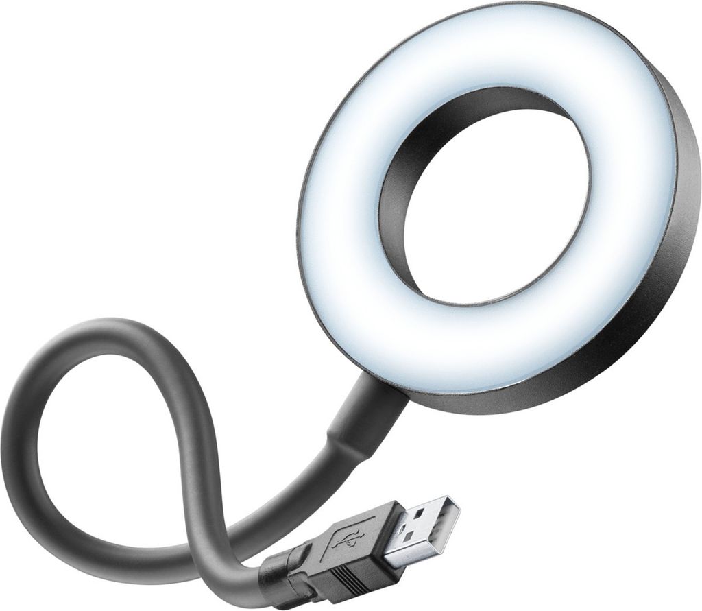 Cellularline USB Ring Light Ringlicht mit USB-A-Anschluss, LED, Schwarz, USB, 12 mm, 90 mm, 380 mm