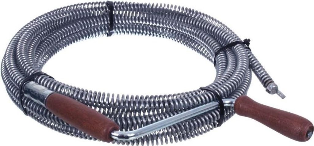 NAJDER Rohrreinigungsspirale Ø18 mm - 15 m geschweißte Kralle abwasserspirale für Rohre 200 mm geschweißte Kralle (15 m)