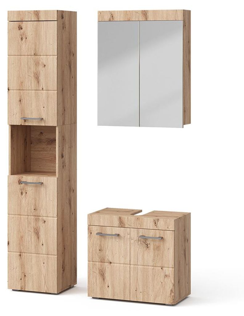 Badmöbel-Set Vicco Luna Eiche Wotan 3 Teile, mit Produktbild 
