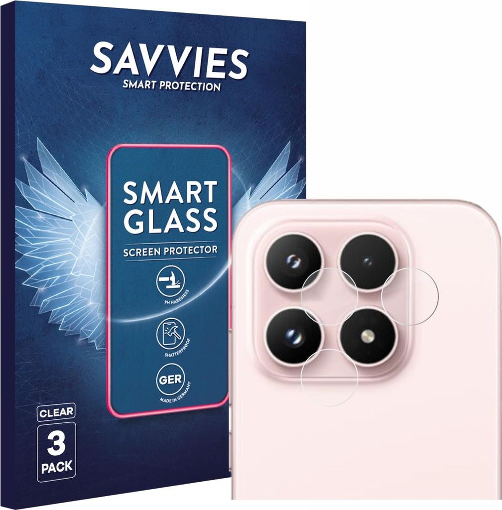 3x Savvies Schutzglas Folie für Xiaomi 17 (NUR Kameraschutz) 9H Panzer Schutzfolie Glas Displayschutz klar transparent