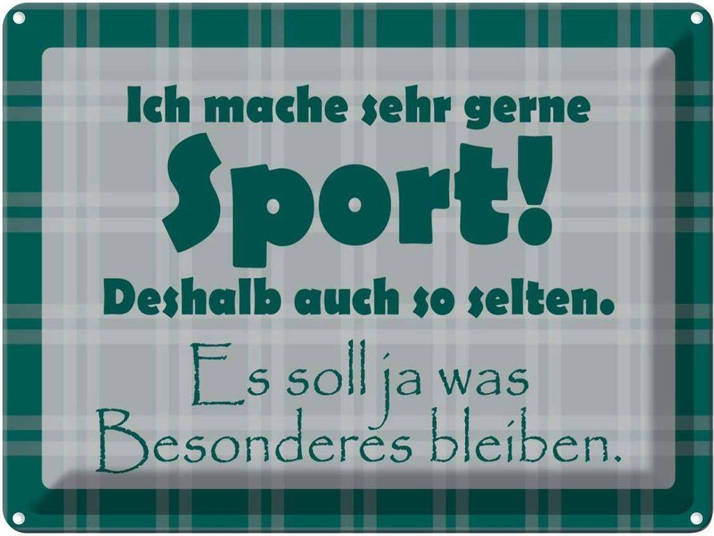 vianmo Blechschild 30x40 cm Ich mache gerne Sport Spruch Zitat