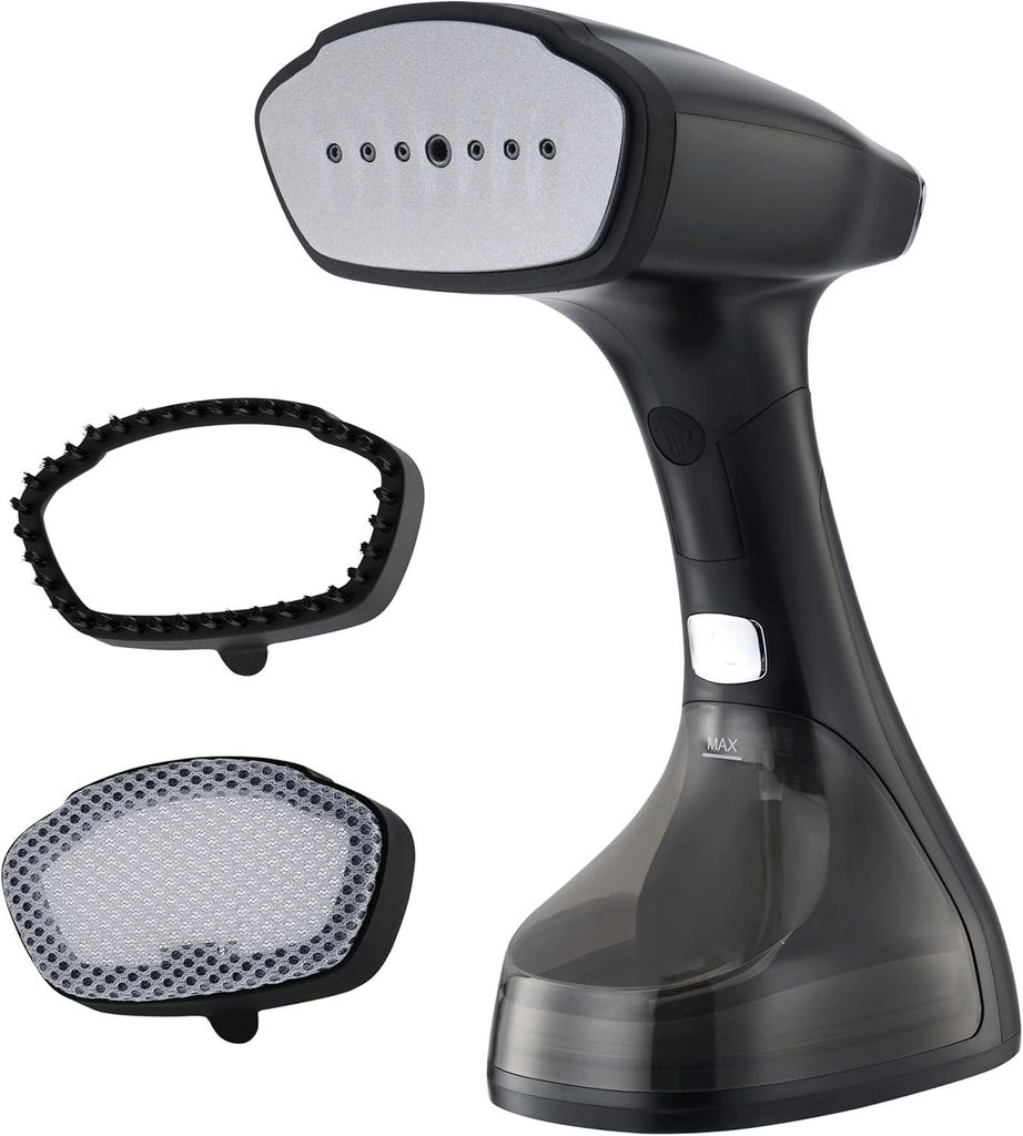 Dampfglätter 1800W 25g/min 280ml Wassertank klappbar 2 Aufsätze 2 Dampfstufen tragbarer Steamer für Kleidung Reisen Büro Zuhause alle Stoffe