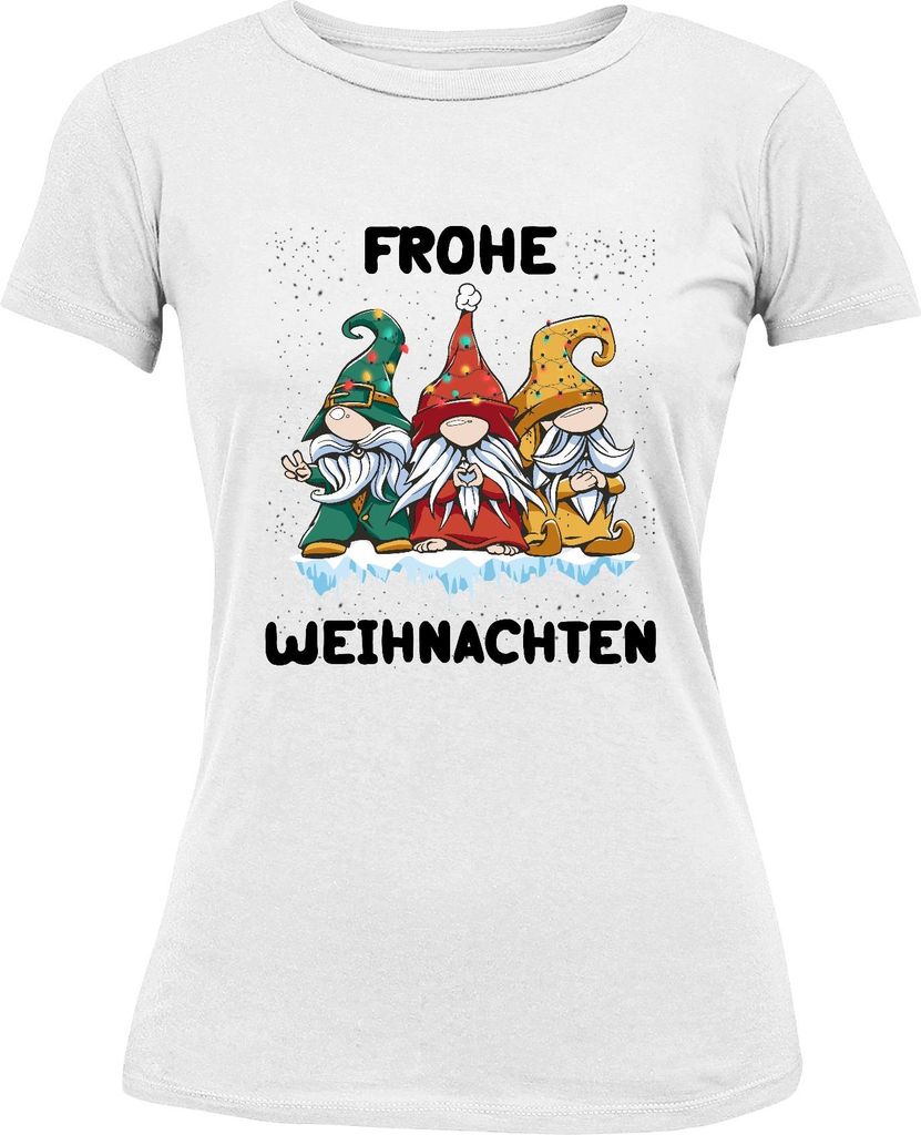 Frohe Weihnachten Gnome Wichtel Schweden - Weihnachten Weihnachtsgeschenk Christmas Damen T-Shirt, Weiß, 3XL