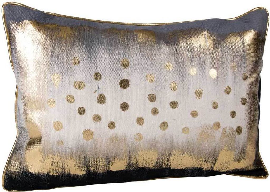 Kissen rechteckig 50 x 35 cm Vintage Dekokissen Kissenbezug handmade beige gold inkl Füllung