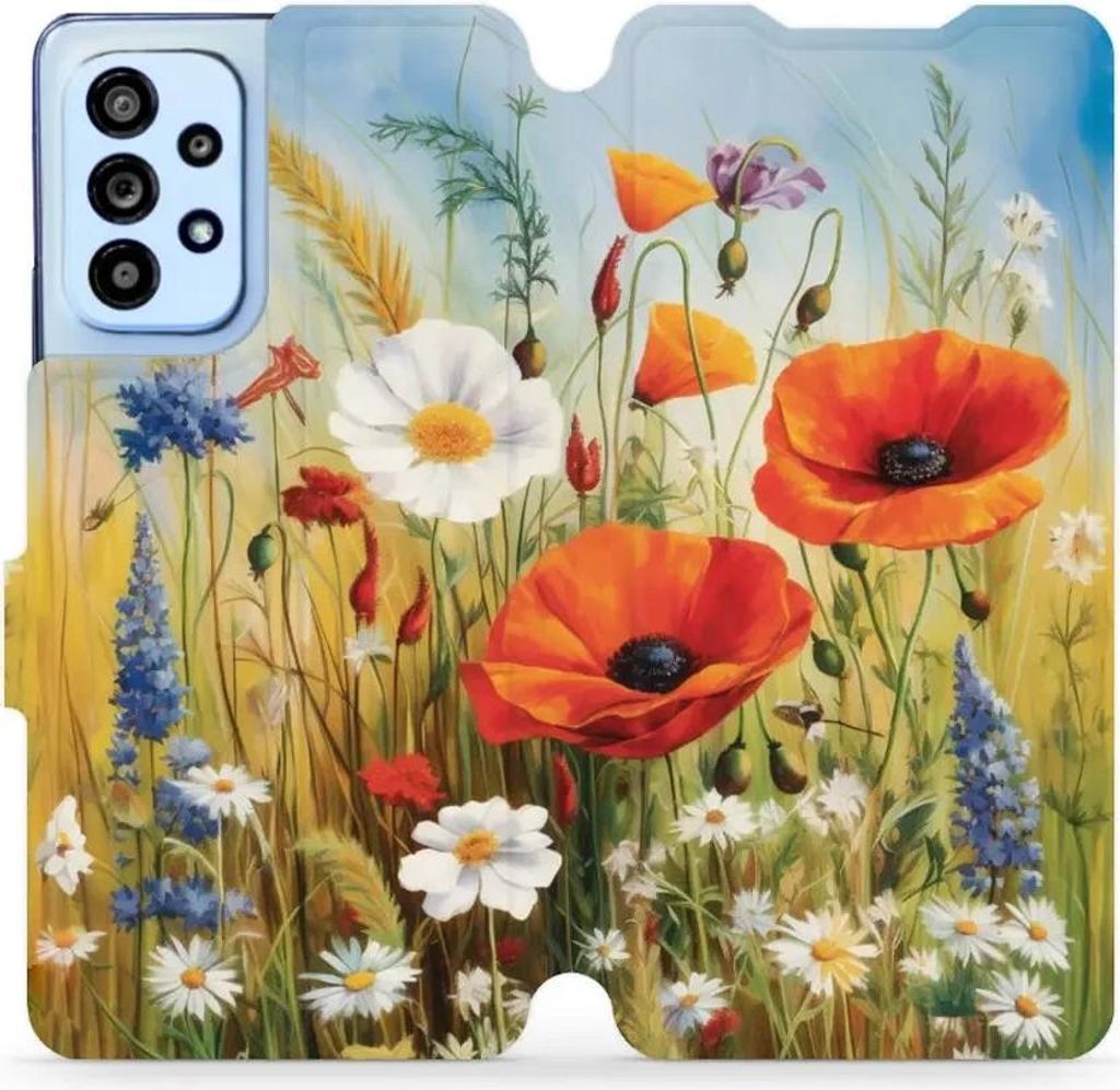 Handyhülle mit klappe für Galaxy A53 5G, Mobiwear Book, Wiesenblumen