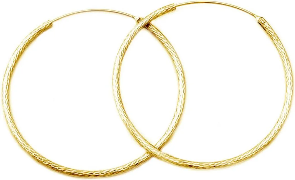 Créoles luxueuses en argent massif doré pour femme - Modèle AGUC1240/N