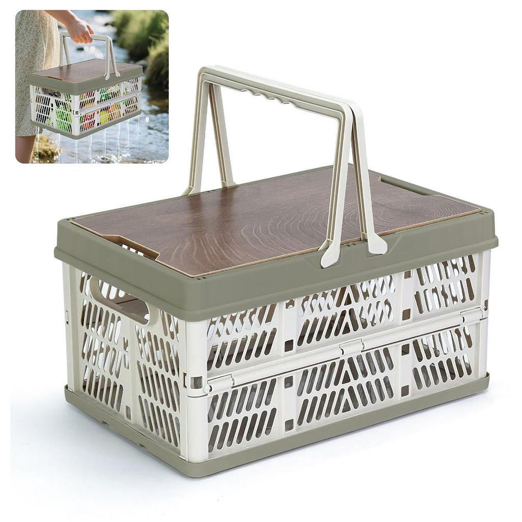 Faltbare Aufbewahrungsbox aus Kunststoff mit Griff, ideal für Küche, Bad, Garage und Auto zur Organisation von Milchprodukten und mehr