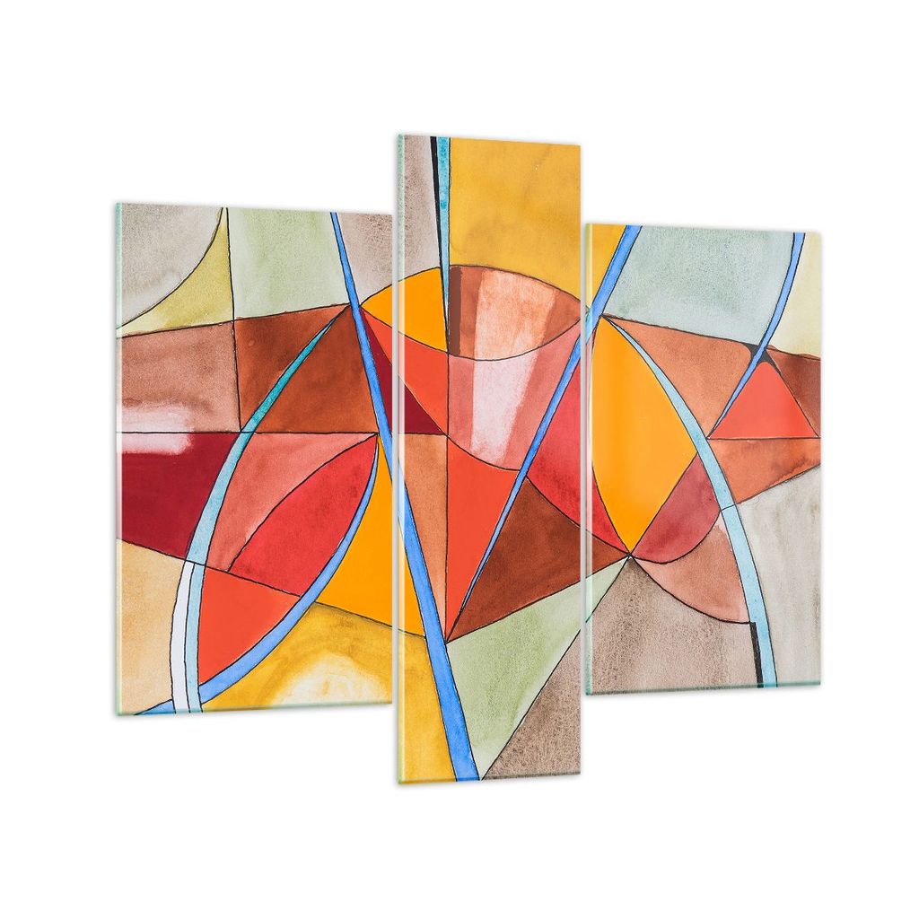Bilder auf glas - Abstraktion modern - 95x80cm - Glasbilder - Wandbilder - Kunstdruck - zum Aufhängen bereit - Wanddekoration aus Glas - Glas Bild...