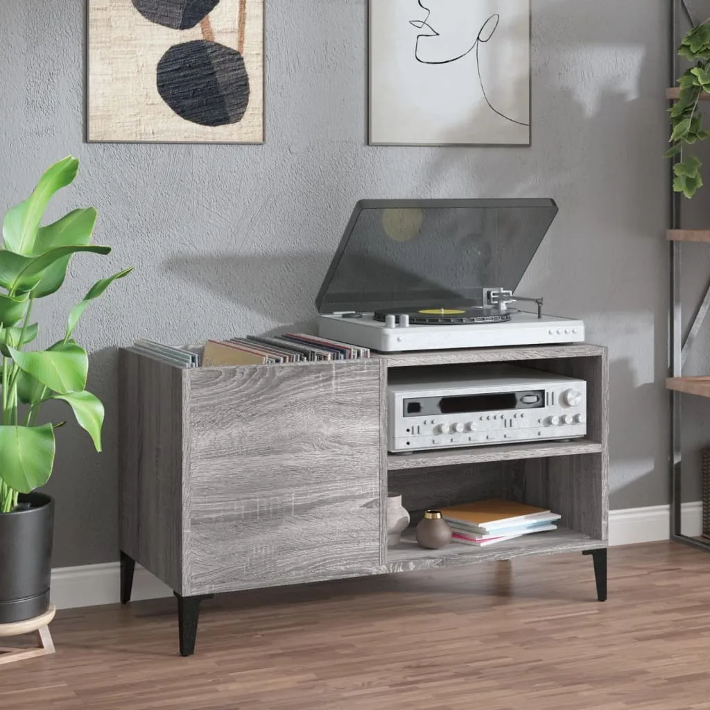 Armoire compacte en bois Gris Sonoma avec plateaux larges 84,5x38 cm
