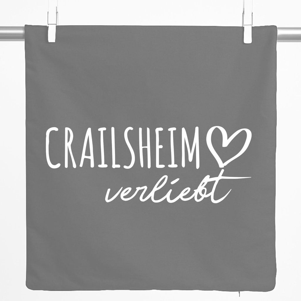 Huuraa Kissenbezug Crailsheim verliebt 40x40cm Steel Grey Baumwolle Dekokissenbezug Geschenkidee