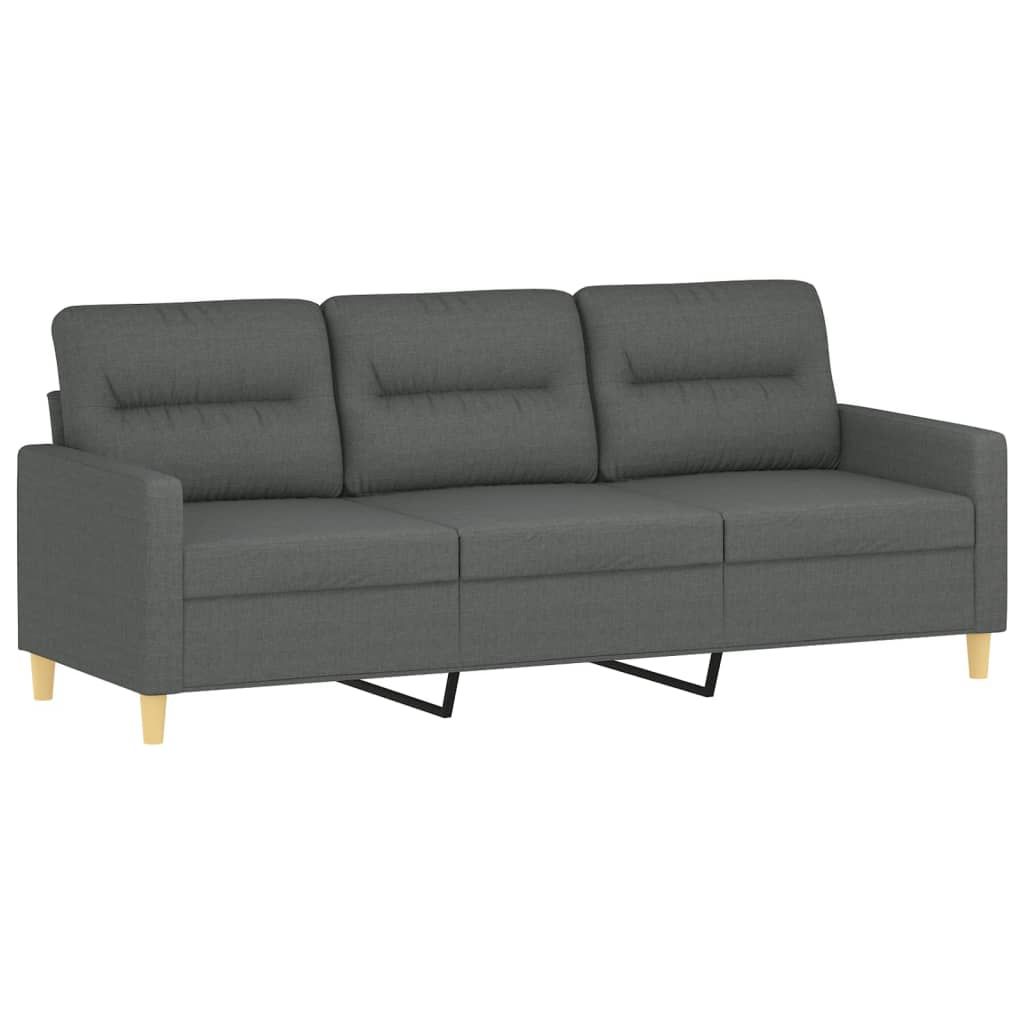 vidaXL 3-Sitzer-Sofa Dunkelgrau 180 cm Stoff Produktbild 